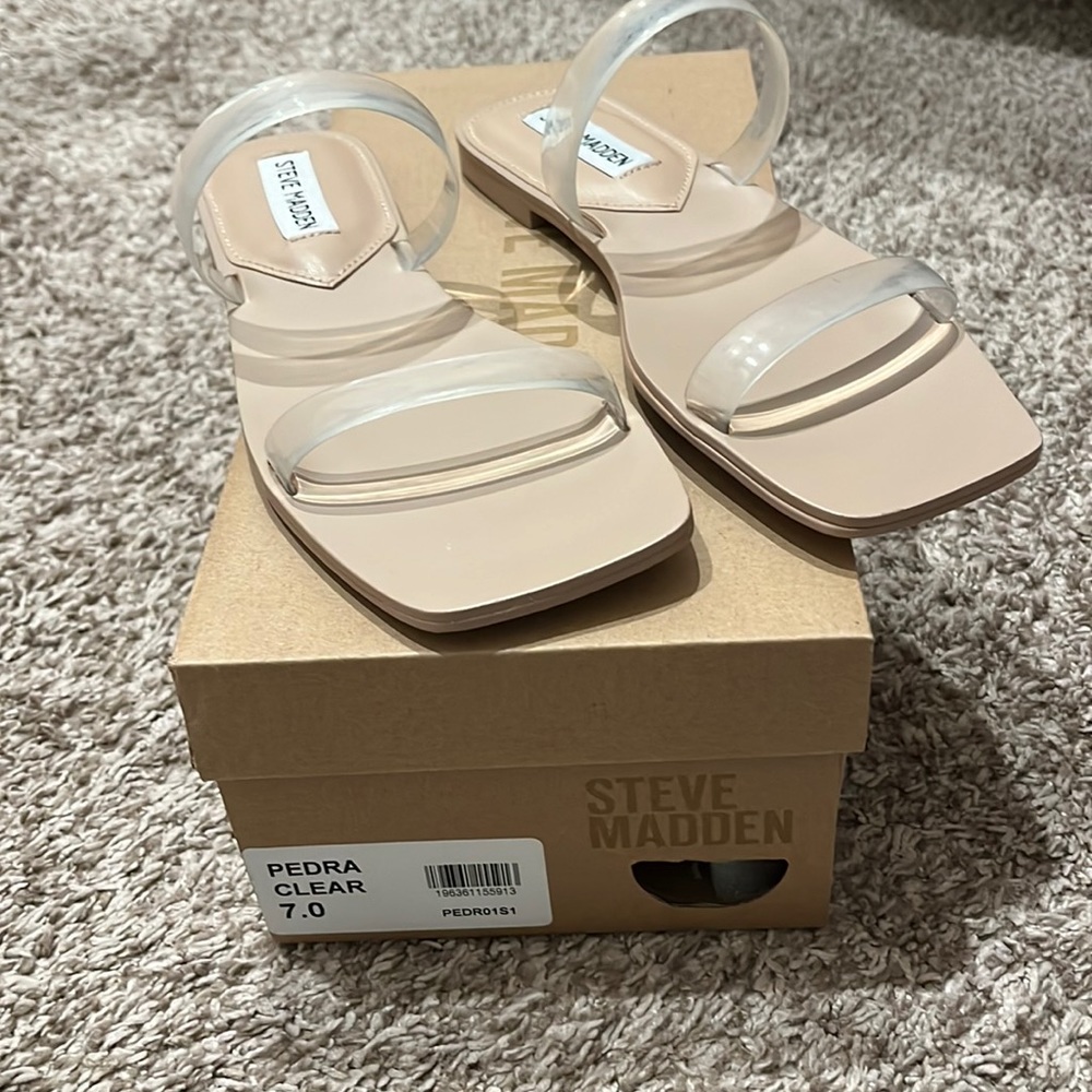 Clear slide sandals